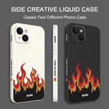 Liquid Silicone Fierce Fire Case For iPhone