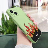 Liquid Silicone Fierce Fire Case For iPhone