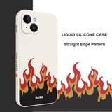 Liquid Silicone Fierce Fire Case For iPhone