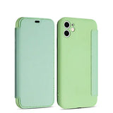 Flip Leather Liquid Silicone Case For iPhone