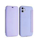 Flip Leather Liquid Silicone Case For iPhone