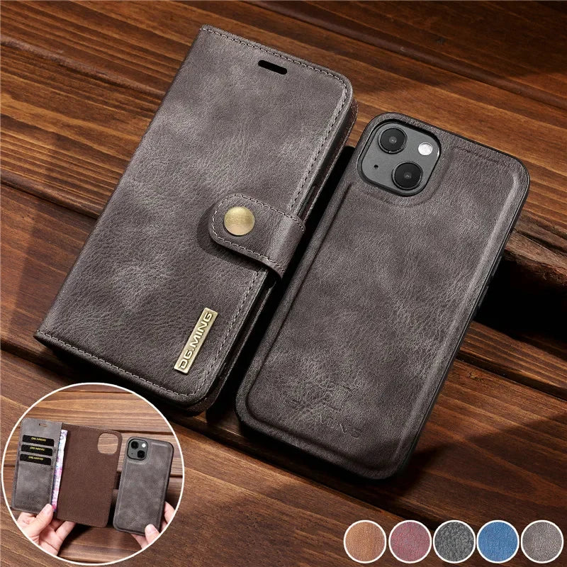 Flip Leather Magnetic Wallet Card Back Case for iPhone