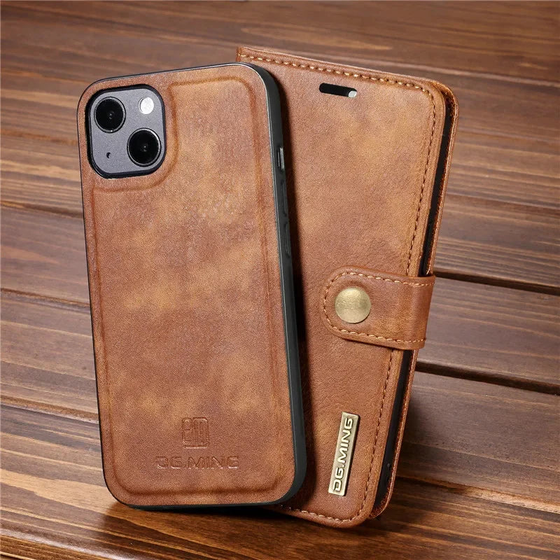 Flip Leather Magnetic Wallet Card Back Case for iPhone