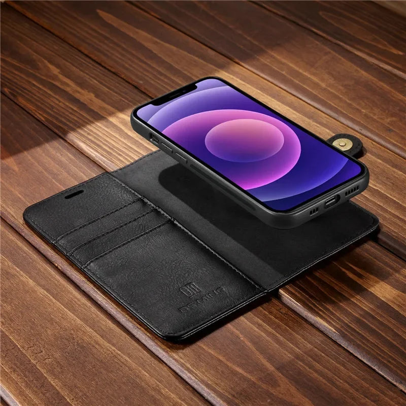 Flip Leather Magnetic Wallet Card Back Case for iPhone