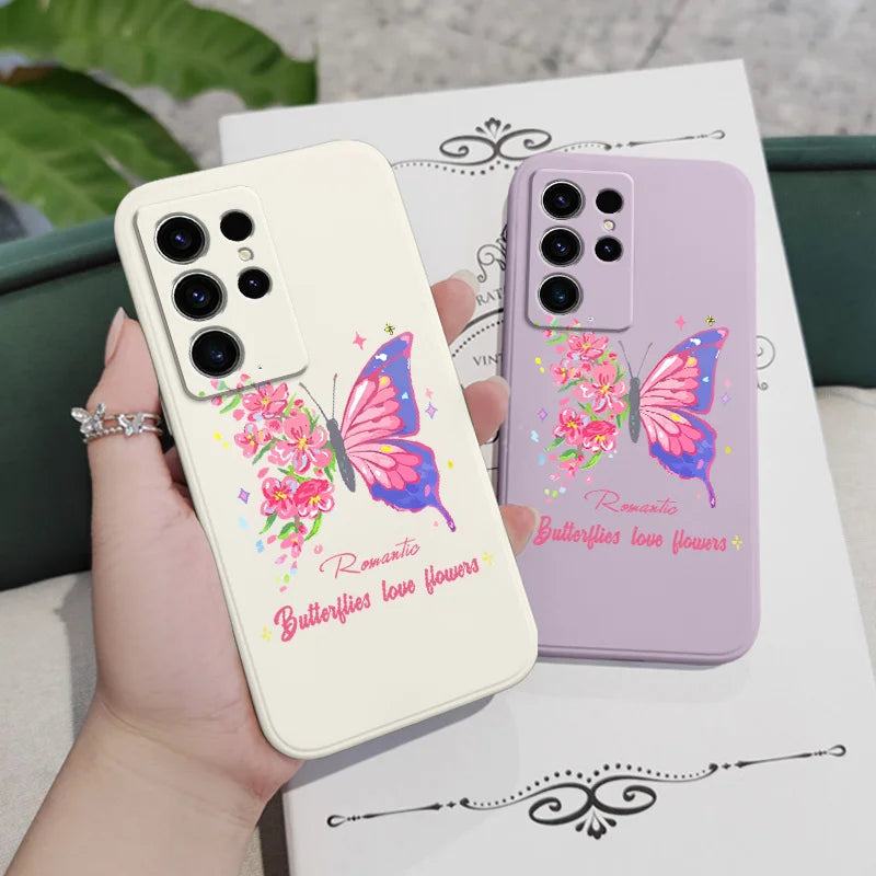 Flower Butterfly Phone Case For Samsung