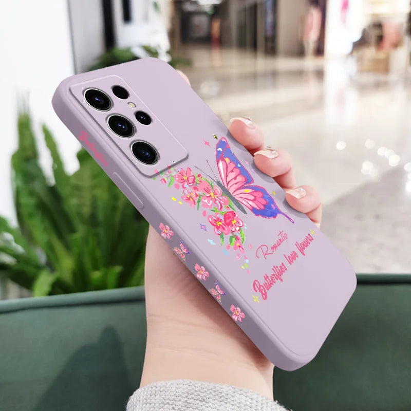 Flower Butterfly Phone Case For Samsung