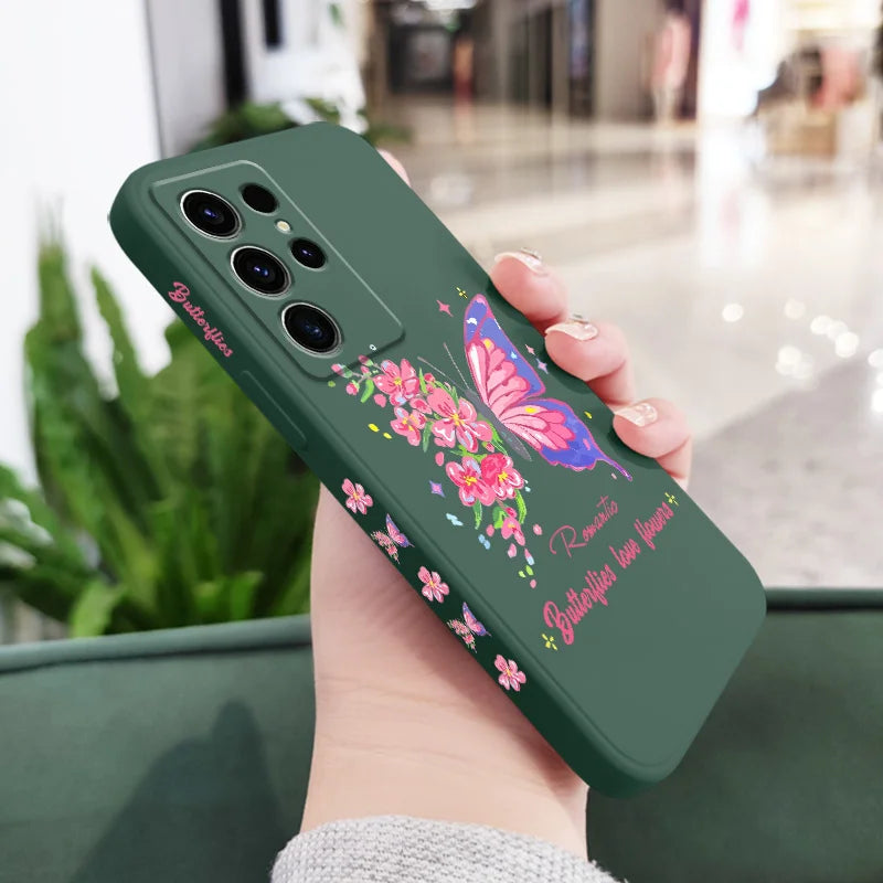 Flower Butterfly Phone Case For Samsung