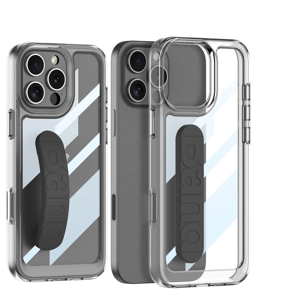 Wrist Strap Transparent Hard Shockproof Case for iPhone