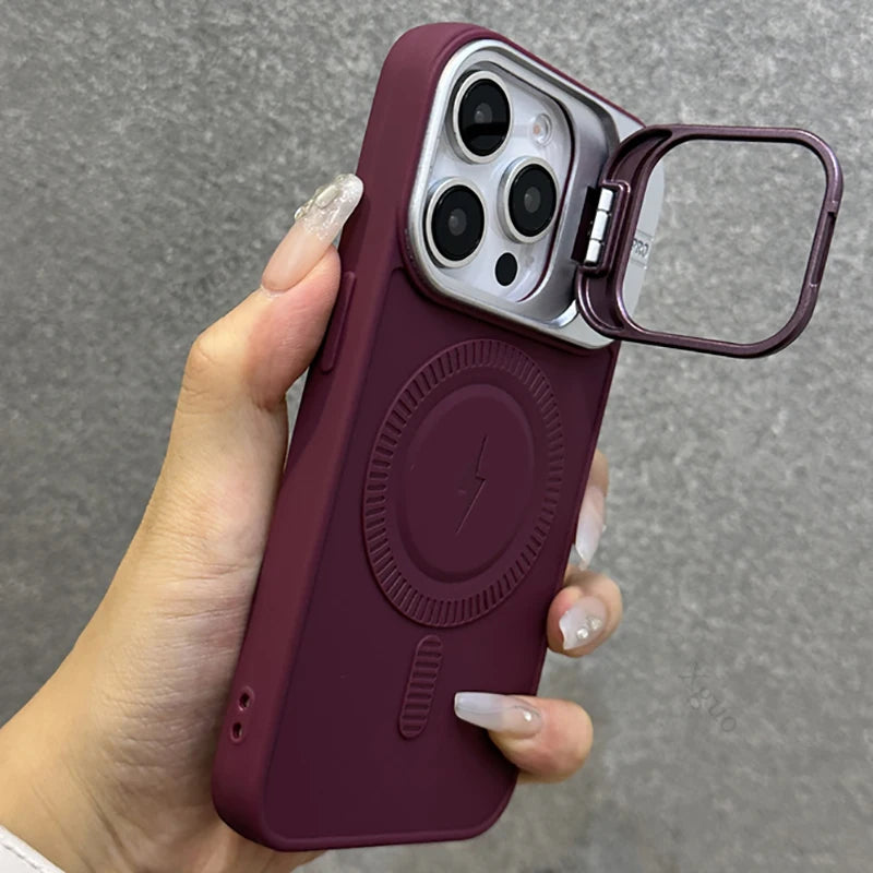 Matte Magnetic Stand Case for iPhone