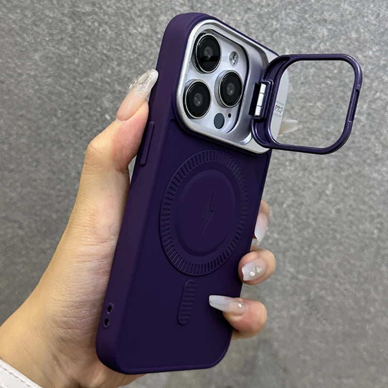 Matte Magnetic Stand Case for iPhone