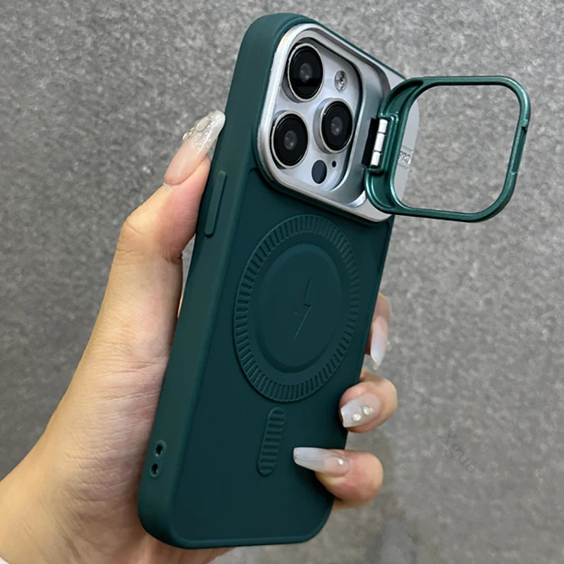 Matte Magnetic Stand Case for iPhone