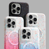 Silicone Shockproof Translucent Art Ink Dots Magnetic Case For iPhone