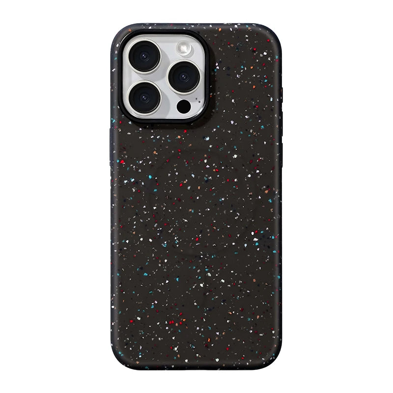 Silicone Shockproof Translucent Art Ink Dots Magnetic Case For iPhone