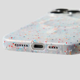 Silicone Shockproof Translucent Art Ink Dots Magnetic Case For iPhone