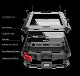 Tank Armor Metal Shockproof Aluminum Glass Screen Protector Case For iPhone