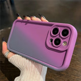 Candy Color Gradient Liquid Silicone Thickened Case For iPhone