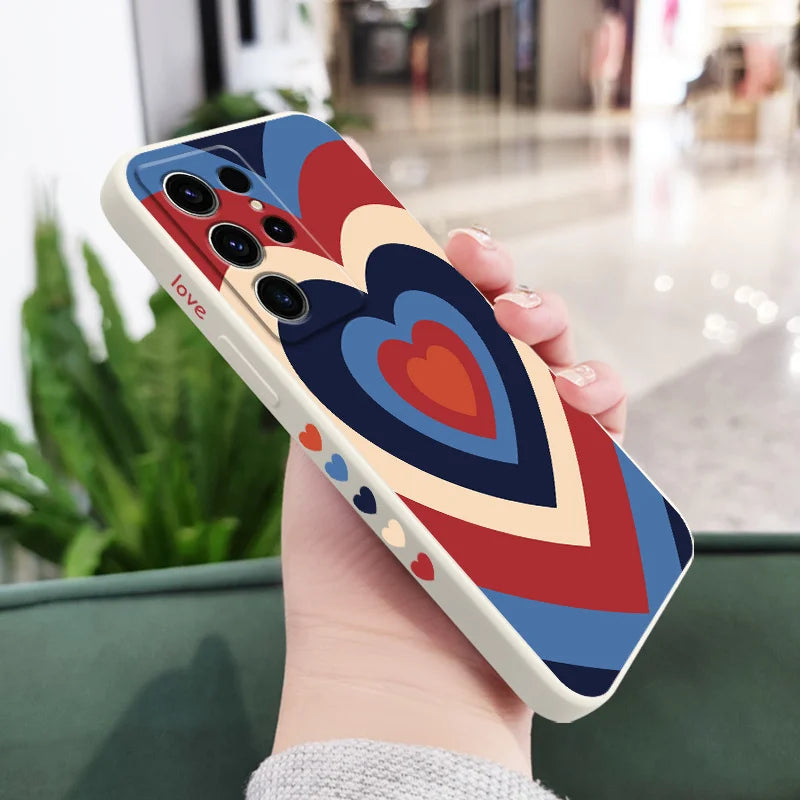 Silicone Gradient Love Case For Samsung Galaxy