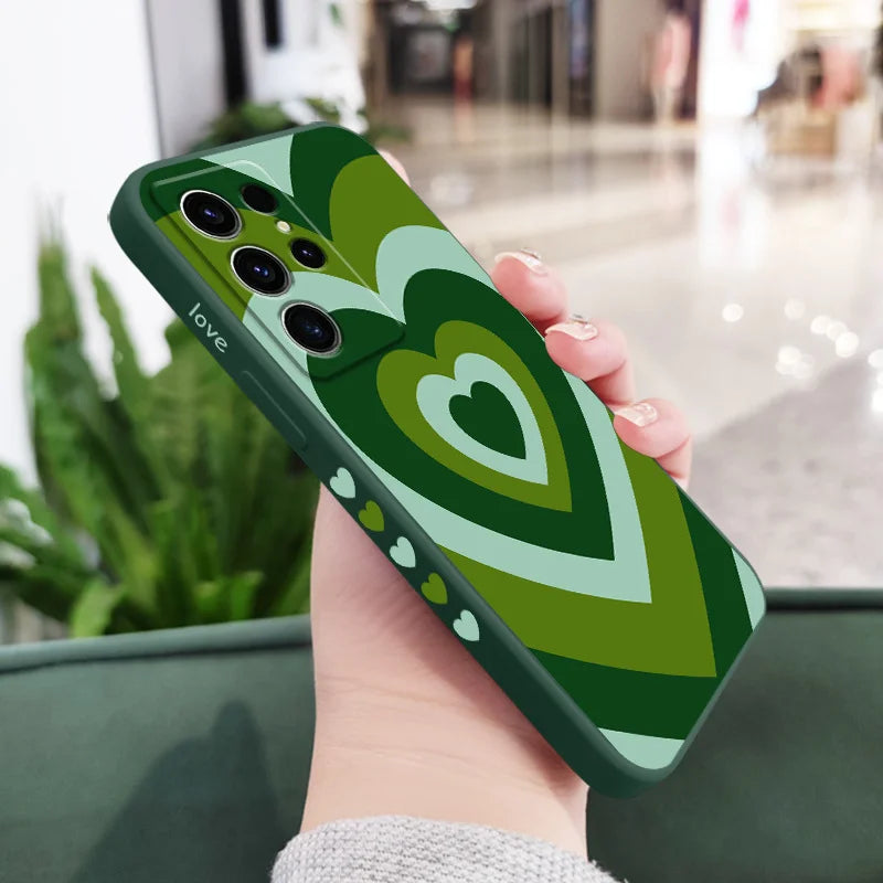 Silicone Gradient Love Case For Samsung Galaxy