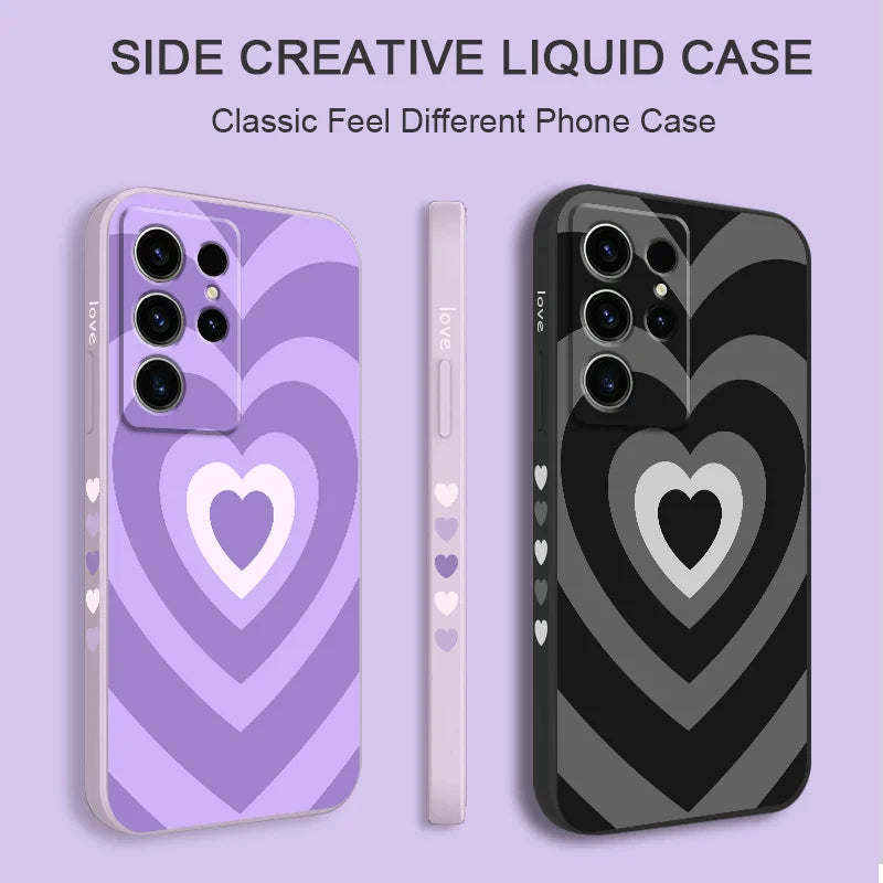 Silicone Gradient Love Case For Samsung Galaxy