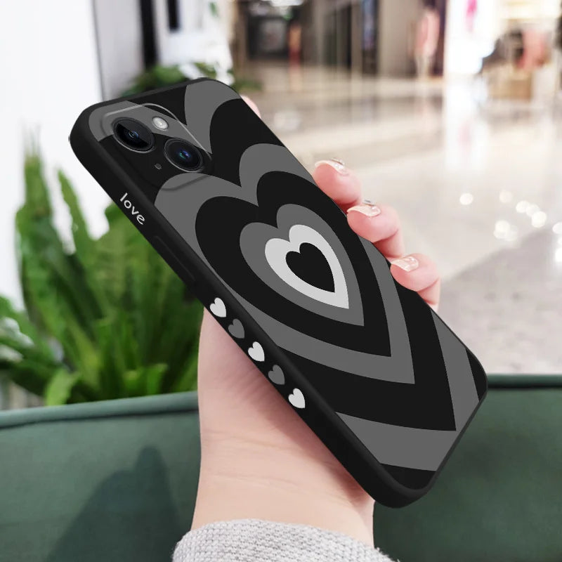 Silicone Gradient Love Case For iPhone