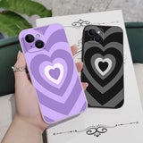 Silicone Gradient Love Case For iPhone