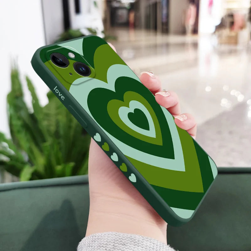 Silicone Gradient Love Case For iPhone