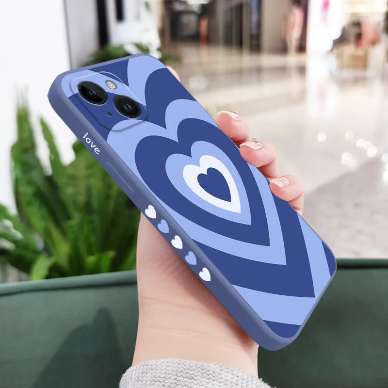 Silicone Gradient Love Case For iPhone