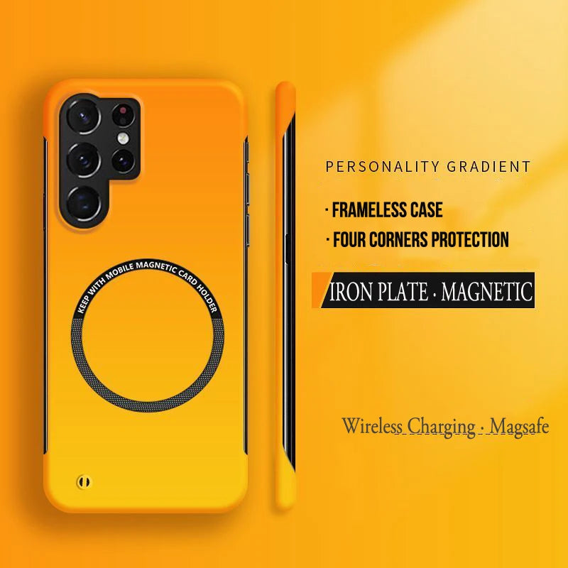 Magnetic Hard PC Gradient Color Frameless Case For Samsung