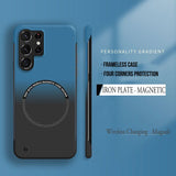 Magnetic Hard PC Gradient Color Frameless Case For Samsung