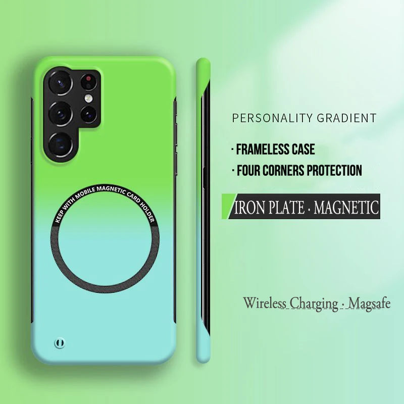 Magnetic Hard PC Gradient Color Frameless Case For Samsung