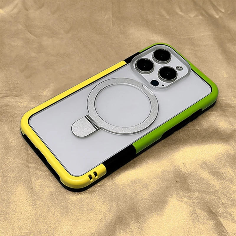 Hit Color Bumper Detachable 2 in 1 Stand Magnetic Case for iPhone