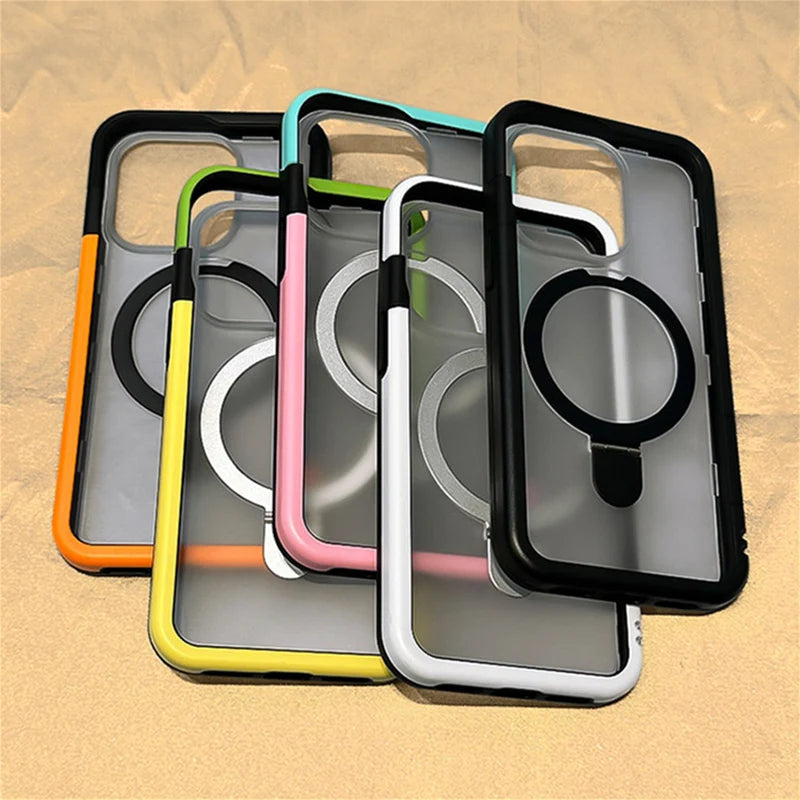 Hit Color Bumper Detachable 2 in 1 Stand Magnetic Case for iPhone