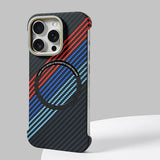 Hit Color Carbon Fibre Magnetic Borderless Case for iPhone