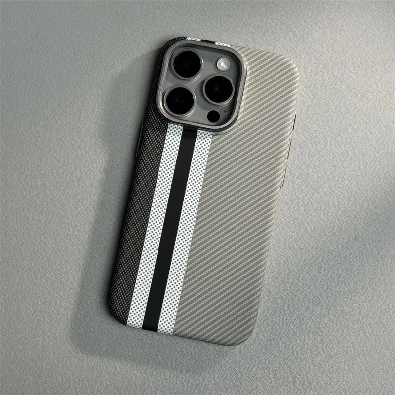 Hit Color Carbon Fiber Texture Magetic Case For iPhone