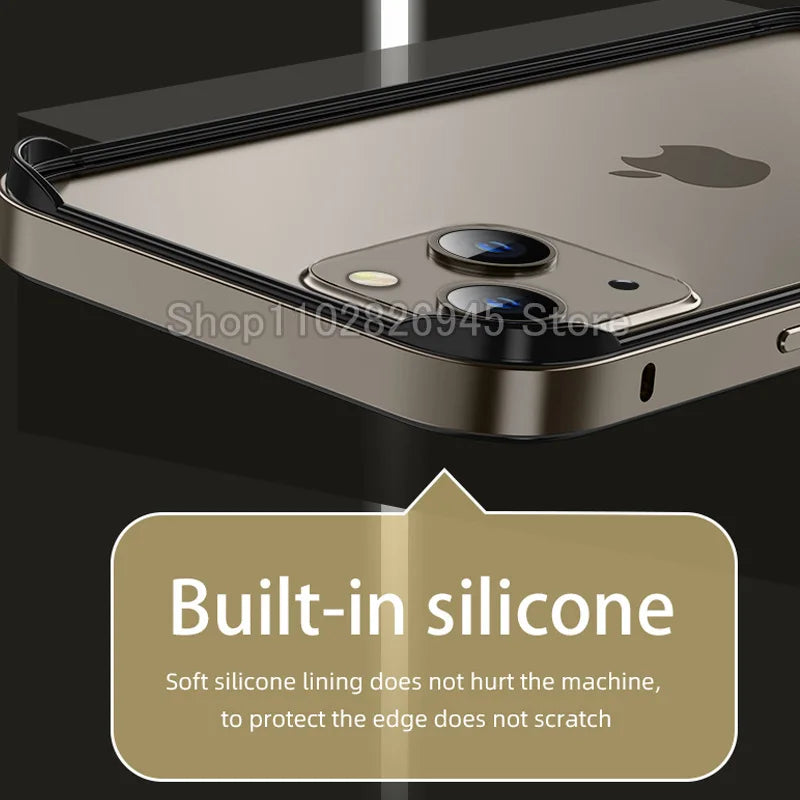 Hybrid Silicone Frame Aluminum Metal Case For iPhone