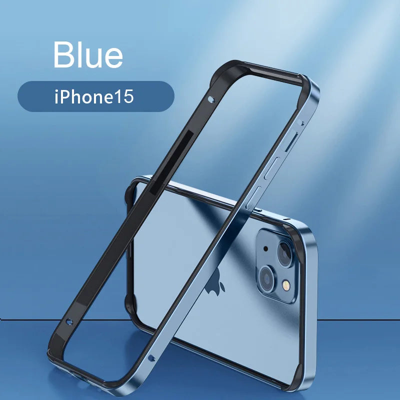 Hybrid Silicone Frame Aluminum Metal Case For iPhone