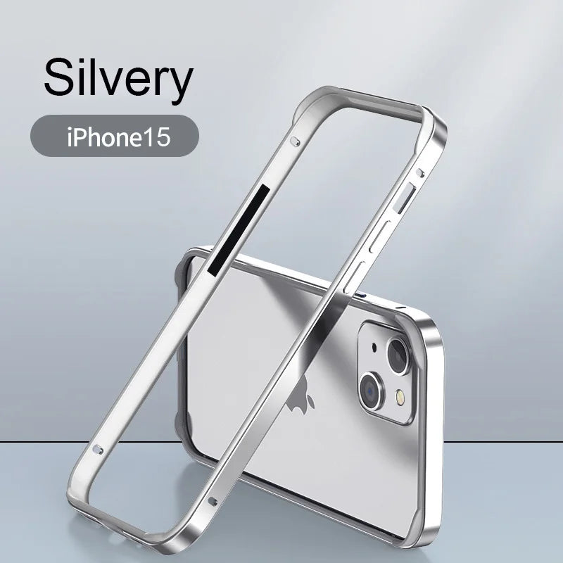 Hybrid Silicone Frame Aluminum Metal Case For iPhone