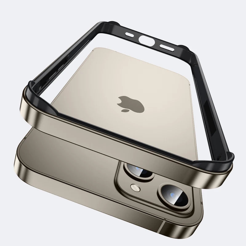 Hybrid Silicone Frame Aluminum Metal Case For iPhone