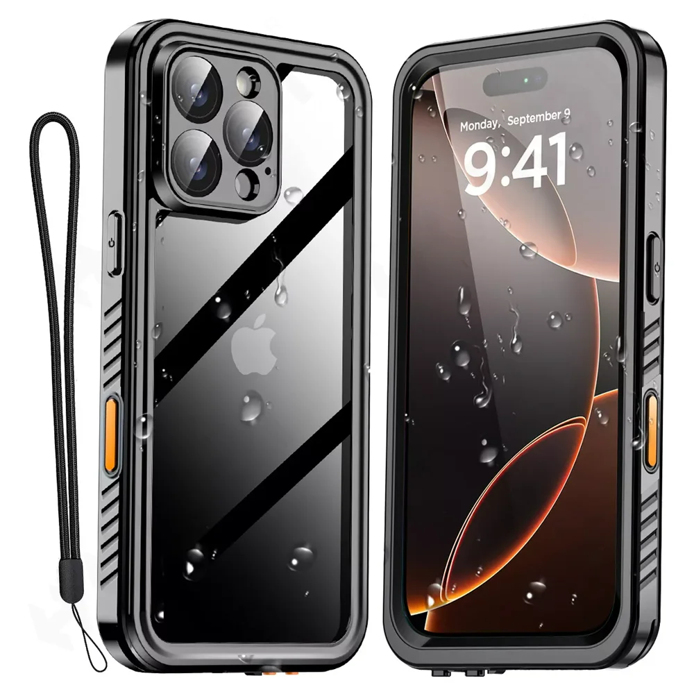 IP68 Waterproof Metal Aluminum Swimming Underwater Case For iPhone