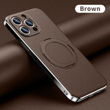 Leather Magnetic Ring Holder case For iPhone