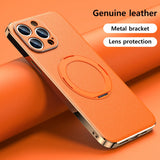 Leather Magnetic Ring Holder case For iPhone