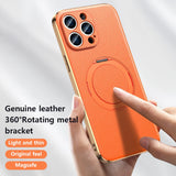 Leather Magnetic Ring Holder case For iPhone