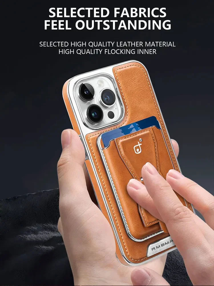 Leather Wallet Stand Case For iPhone