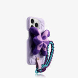 Leather Flower With Lanyard Case For iPhone