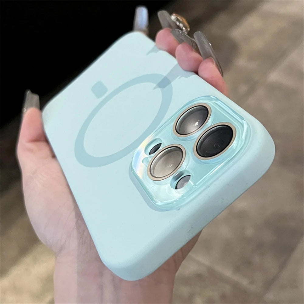 Solid Color Liquid Silicone Magnetic Case For iPhone