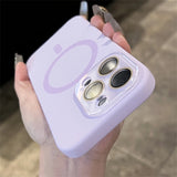 Solid Color Liquid Silicone Magnetic Case For iPhone