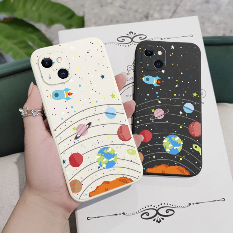 Lunar Universe Liquid Silicone Case For iPhone