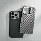 Luxury Alloy Lens Carbon Fibre Magnetic Case for iPhone