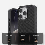 Luxury Business Carbon Fiber Pattern Magnetic Case For iPhone