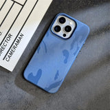 Luxury Camouflage Leather Shockproof Armor Magnetic Case For iPhone